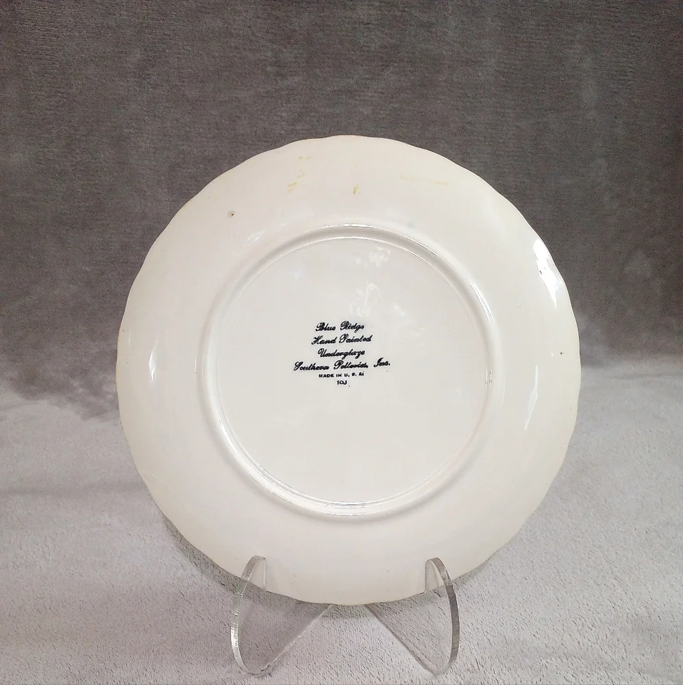 Pair Of Blue Ridge Southern Pottery Sun Bouquet Luncheon Plates